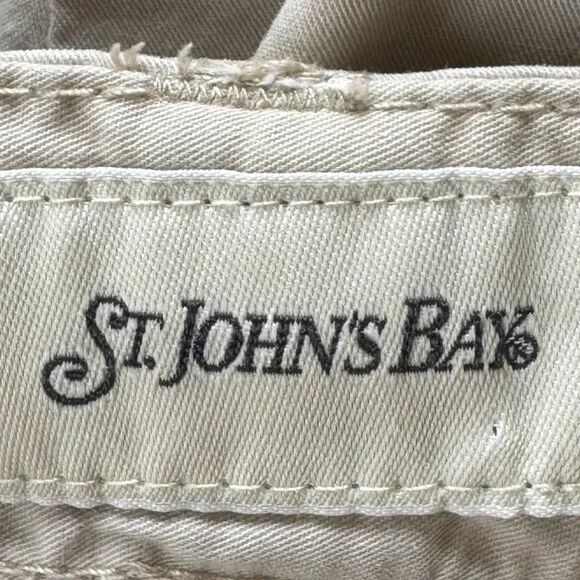 St. John’s Bay Women’s Cargo Capri Pants Khaki Drawstring Leg Tie Cotton Size 12 - Picture 6 of 9